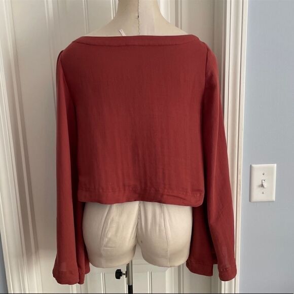 Free People Stars Aligned Crop Top Bell Sleeve S - Picture 4 of 9